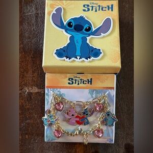 Disney Stitch Gold Charm Bracelet -NIB
